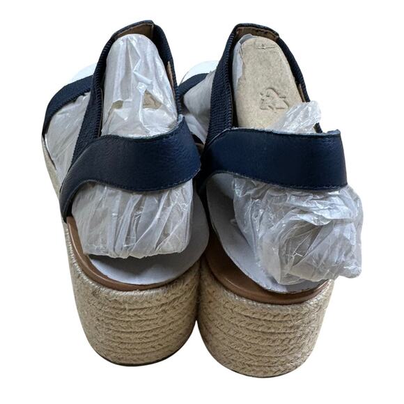 Vionic Calera Women's Espadrille Comfort Wedge Sandal Navy Blue Size 12 NEW - Picture 3 of 7
